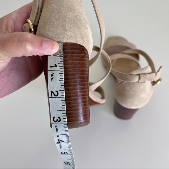 Michael Kors Women’s Criss Cross Leather Wedge Sandals Nude - Picture 7 of 12